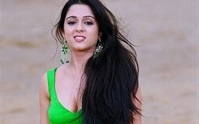 Charmy Kaur hot cleavage wallpaper