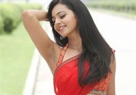 Rakul Preet Singh in red saree wallpaper