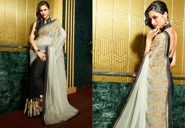 Backless blouse designs Saree with images