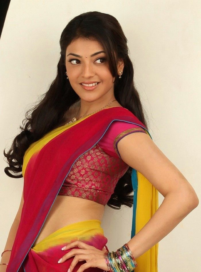 Kajal Agarwal Poses In Red And Yellow