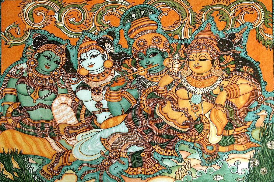 kerala admire mural paintings