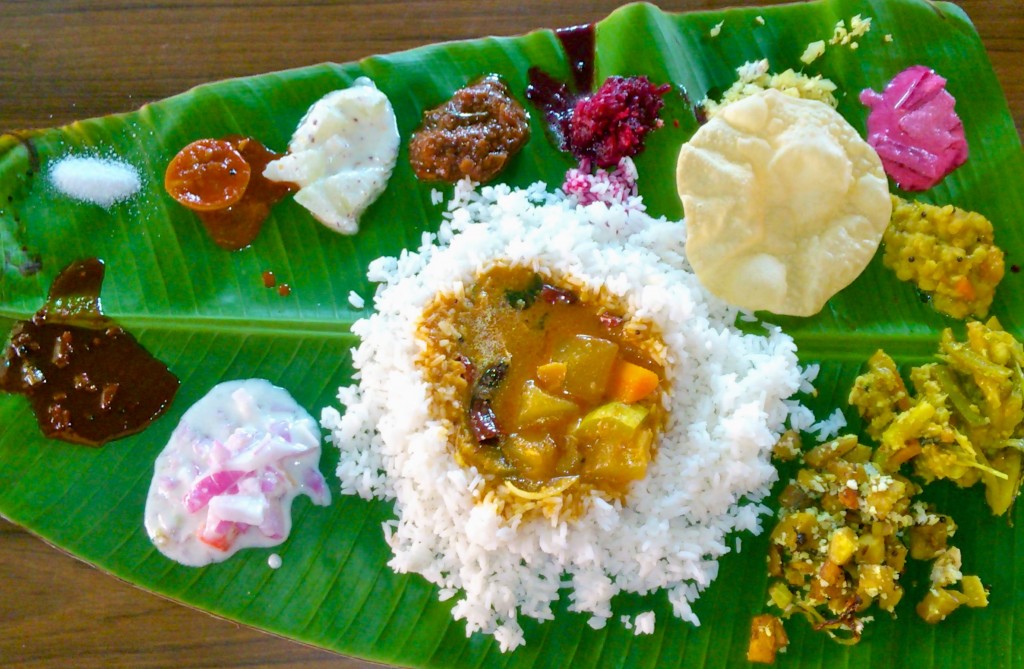 Kerala banana leaf food