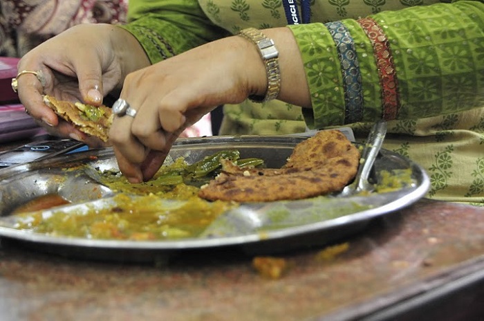 Using hands for eating