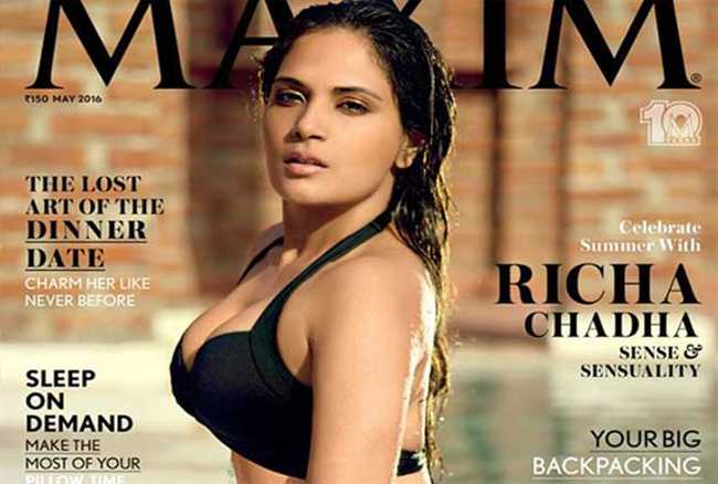 richa chadha on maxim cover