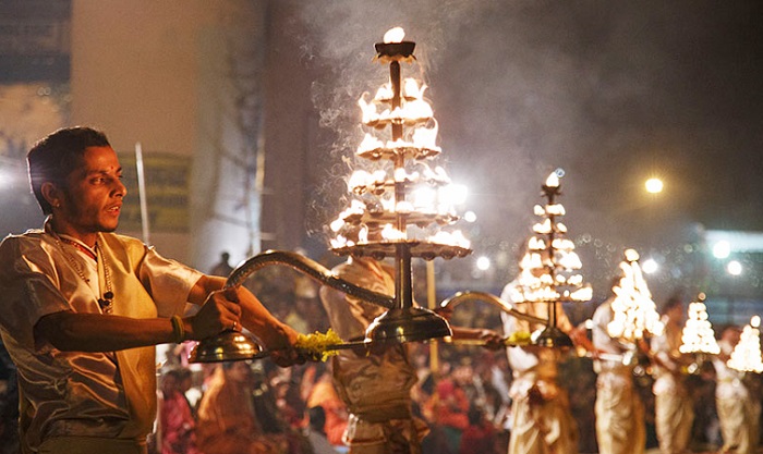 Witness the Ganga Aarti at Varanasi