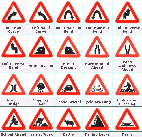 road traffic informatory signs