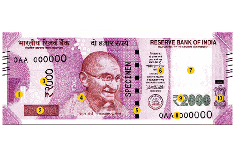 identify 2000 rs note