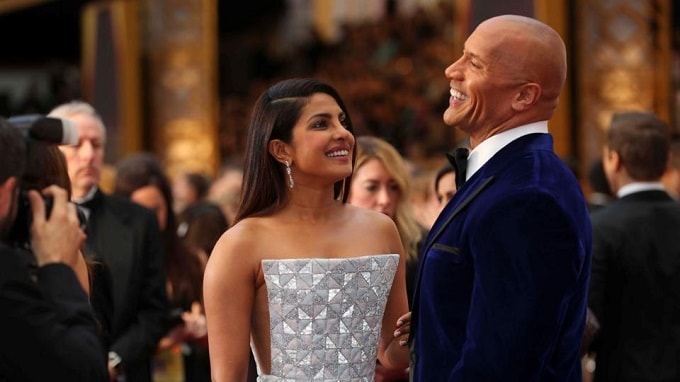 priyanka chopra and dwayne johnson on the oscars