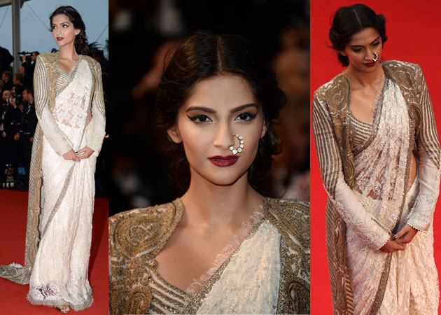 Sonam Kapoor in white saree