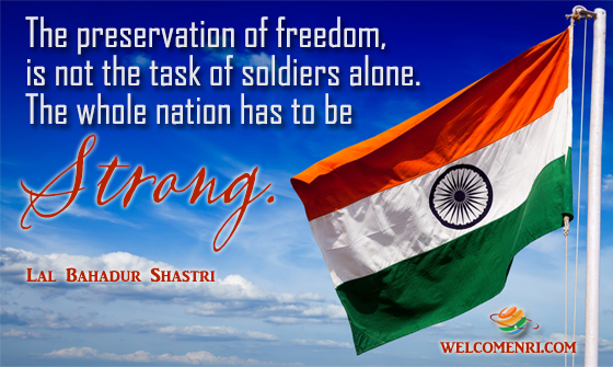 The preservation of freedom, is not the task of soldiers alone. The whole nation has to be strong.