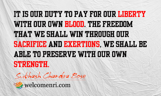 It is our duty to pay for our liberty with our own blood. The freedom that we shall win through our sacrifice and exertions, we shall be able topreserve with our own strength.