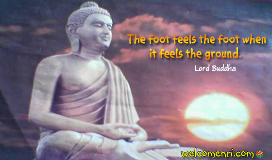 The foot feels the foot when it feels the ground. 