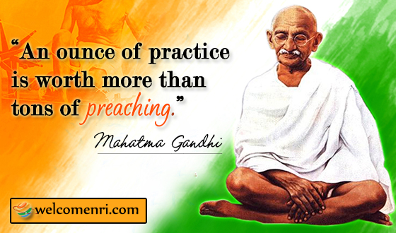 An ounce of practice is worth more than tons of preaching.