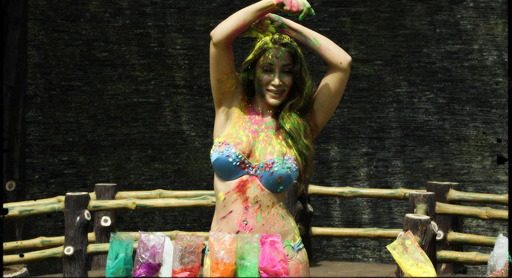 Hot Sofia Hayat Bikini Holi Photoshoot 2015