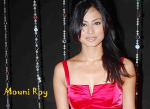 mouni roy tv actress in red dress wallpaper