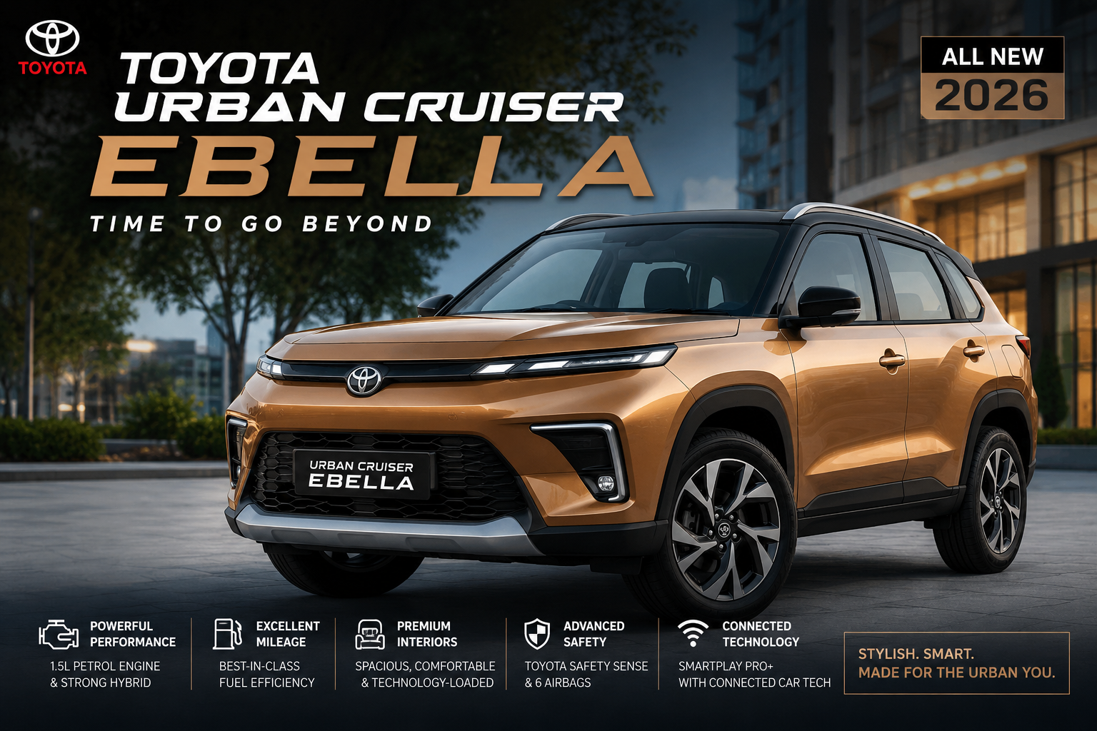 Toyota Urban Cruiser Ebella 2026 electric SUV Specifications