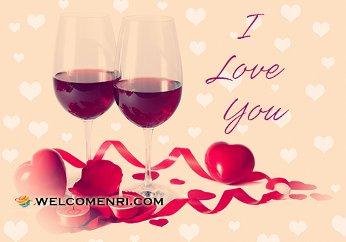 i love card,love card,love you image with wine