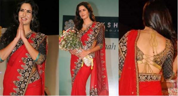 katrina kaif Red Saree